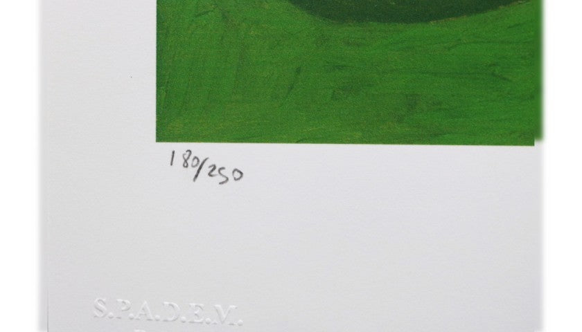 Pablo Picasso offset lithograph with dry stamp, detail of numbering bottom left