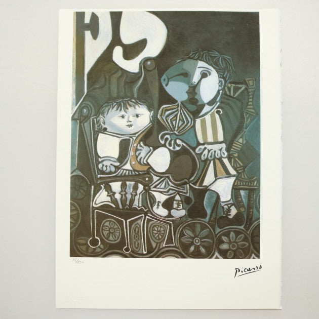 Pablo Picasso signed lithograph, detail of the plate signature