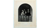 "Pair of Lovers" steel etching from 1850, detail view of the couple