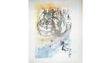 Salvador Dalì lithograph from the Pater Noster series, signature on plate detail