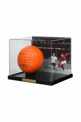 Framed 1966 World Cup Final replica football signed by Sir Geoff Hurst