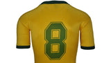 Close-up of Topper sponsor branding on Sócrates' shirt