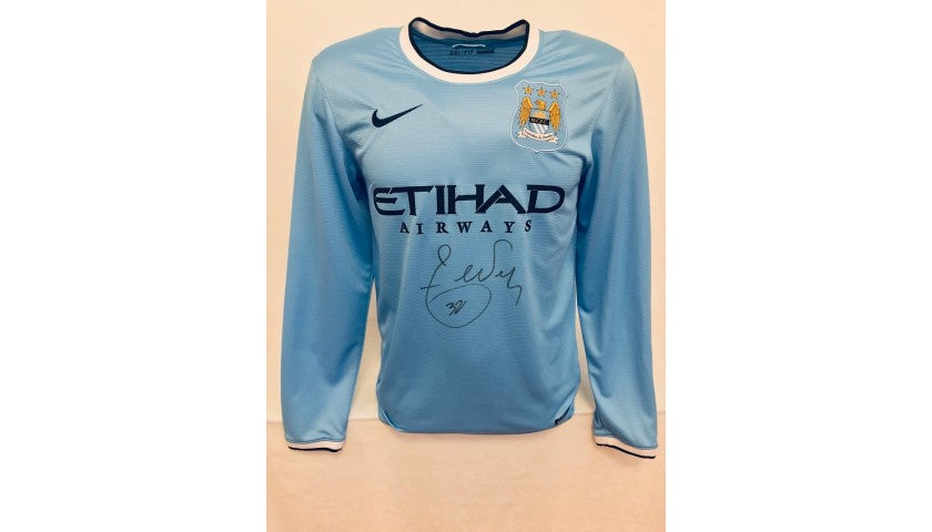 Carlos Tevez Signed Manchester City Shirt 2013/14, signature detail