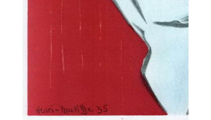 "Femme au chapeau" by Henri Matisse, signature and date detail, lower left